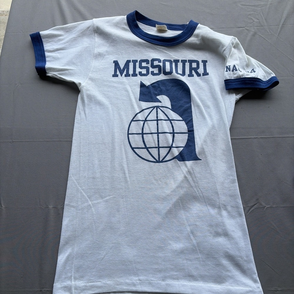 Vintage 1884 Velva Sheen Missouri Ringer T Shirt NAC USA Graphic Single Stitch S